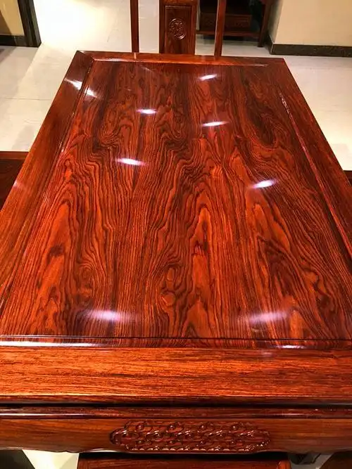 冈比亚刺猬紫檀餐桌椅子价格天然植物生漆工艺