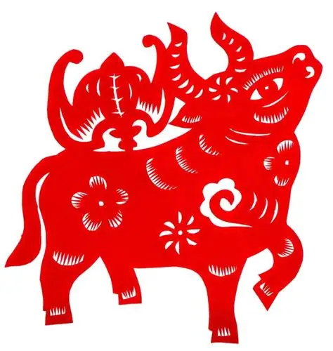 磁县剪纸达人送来百牛纳福