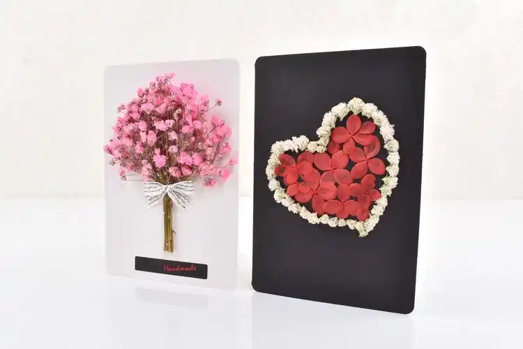 手工元旦节贺卡永生花干花生日卡片韩国创意送ins毕业新年小礼物