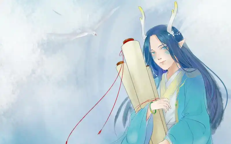 【sai板绘过程】来画一个古风龙角少年吧