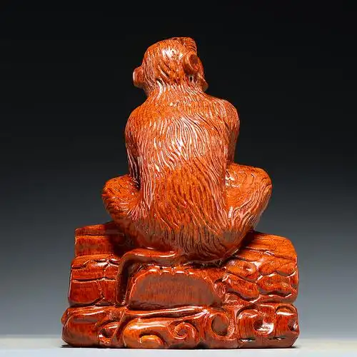 摆设花梨木猴猴子生肖雕刻摆件工艺品家居客厅摆件