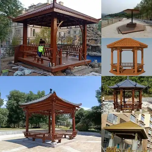 防腐木p6-12木四角凉亭  防腐木景观户外别墅院子亭子
