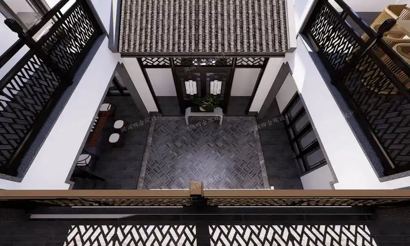 精致小型四合院面宽12米广东中式四合院别墅