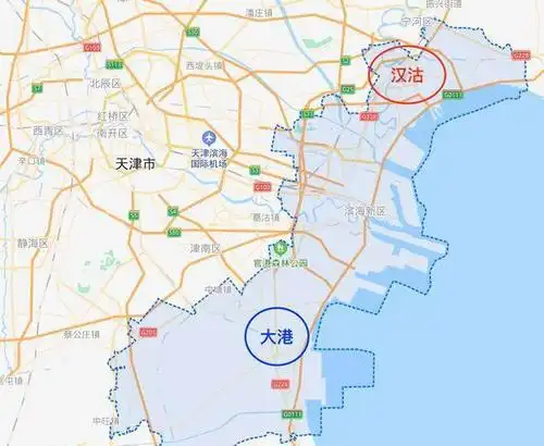 滨海新区行政图