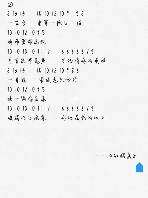 光遇琴谱《红昭愿》