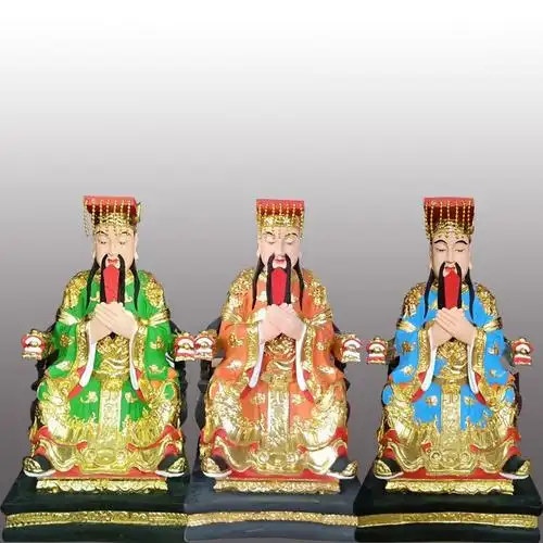 三官大帝雕像 天官赐福神像摆件 道教寺庙佛像 三官帝君佛像