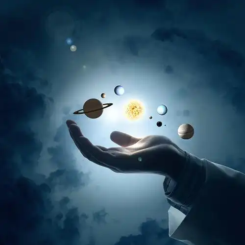 创意手上的星球宇宙高清图片