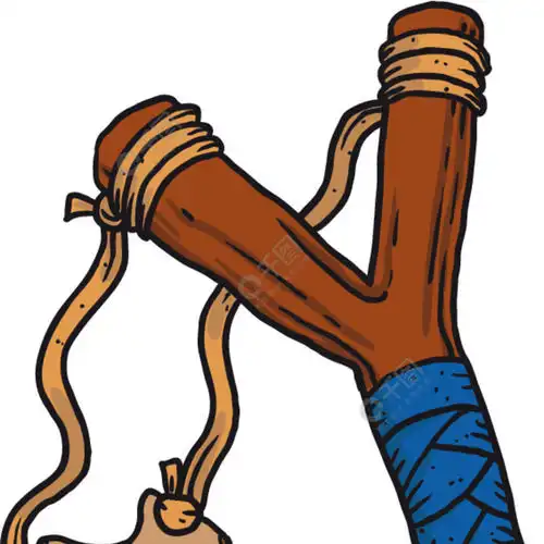 不小心画了孤立在白色背景上的儿童木制弹弓儿童木制弹弓