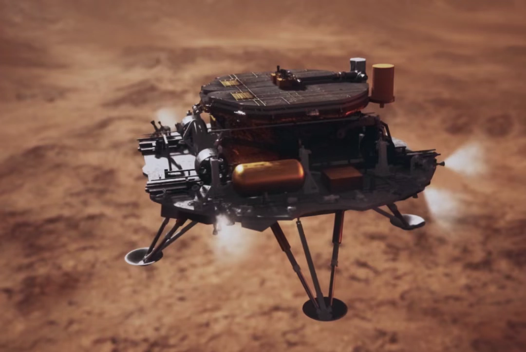着陆巡视器下降接近火星表面
