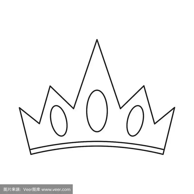 冠状头饰,线条画,黑白图片,华丽的,王冠