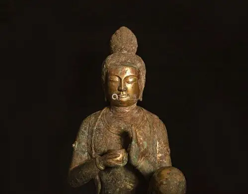 唐代铜鎏金供养观音