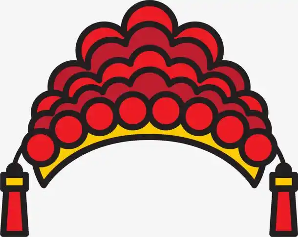 红色中国风凤冠头饰