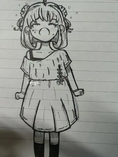 上课无聊画的哭哭欣