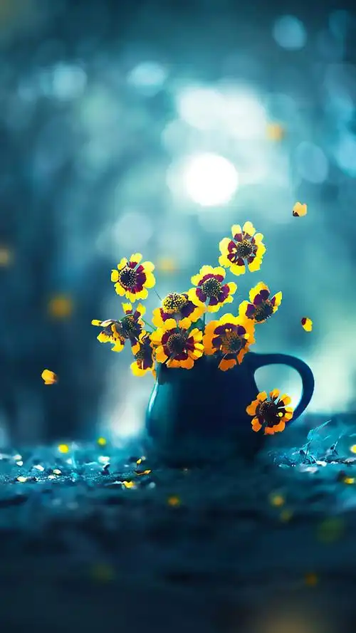 小清新治愈系花卉静物图片手机壁纸