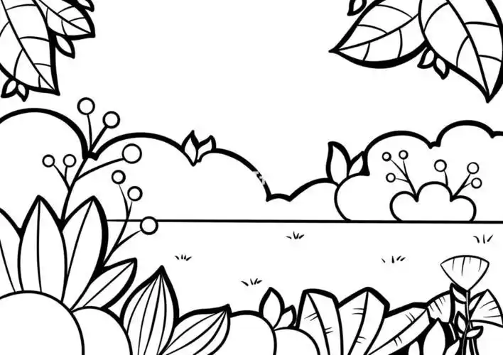 一幅完整场景的简笔画