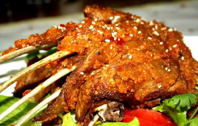 新疆特色美食塞外羊排图组