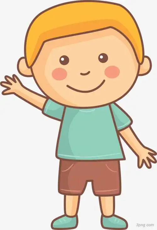 儿童节招手的小男孩png素材透明免抠图片-节日元素