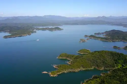 2020年9月1日拍摄的北京密云水库(无人机照片).