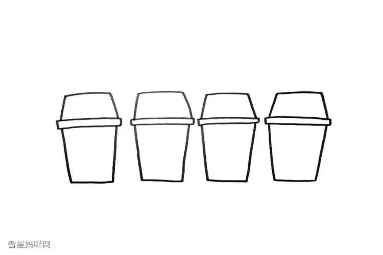 垃圾分类垃圾桶怎么画-图1简笔画作品完成图