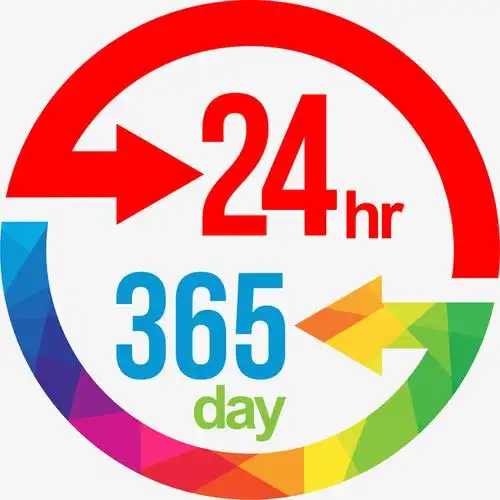 手绘便利店24小时服务图标设计