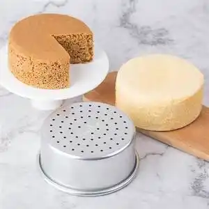法焙客6/8寸蒸蛋糕模家用圆形乳酪芝士米糕发糕固底模具 脱模油纸