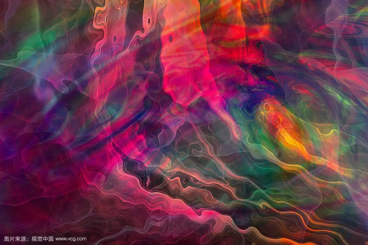 魔幻渐变曲线背景 3d渲染