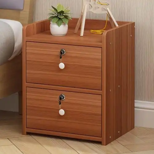 带锁床头柜简约现代家用简易收纳柜储物柜迷你小型卧室床边小柜子