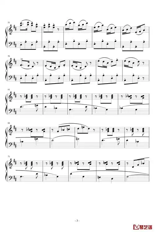 庆翻身钢琴谱-叮当恋铜锣烧制作版-中国名曲3