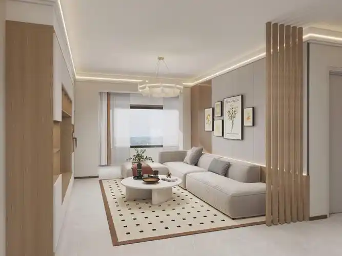 圆梦设计-原木极简风-三居室一层客餐厅装修效果图第3张