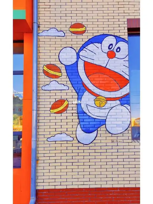 成果展示哆啦a梦墙绘