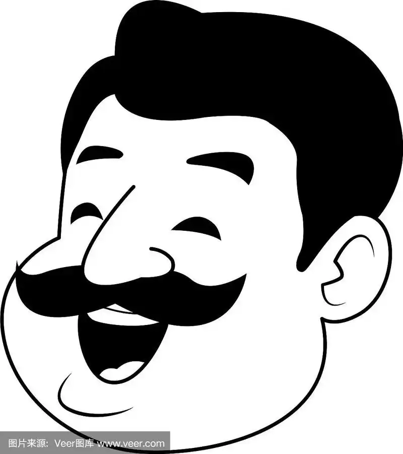 有胡子的男人化身卡通人物