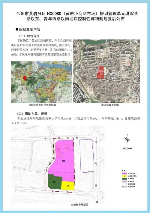 台州市黄岩分区hxc080黄岩小商品市场规划管理单元塔院头路以东青年