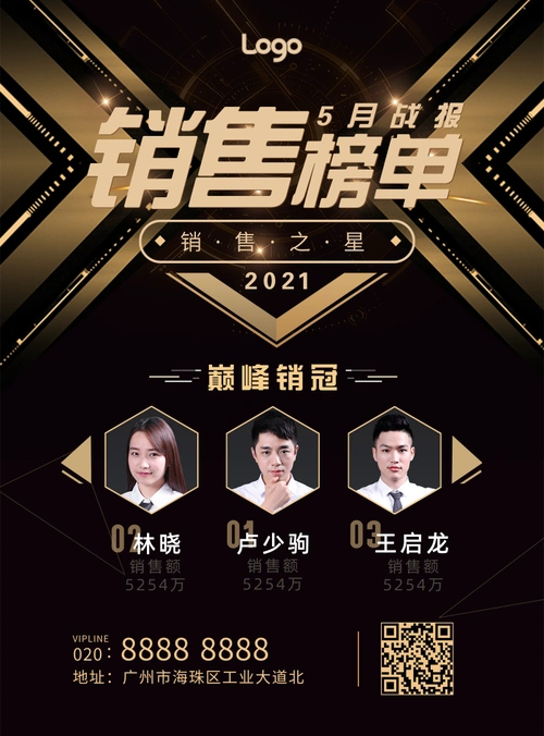 黑金排行榜榜单印刷海报