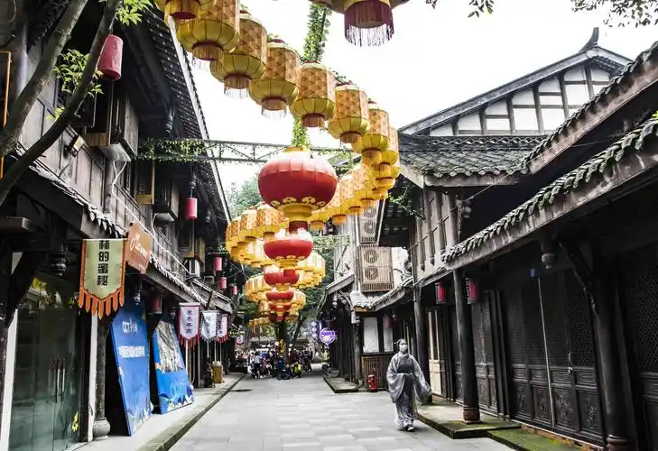 成都古镇街头拍摄