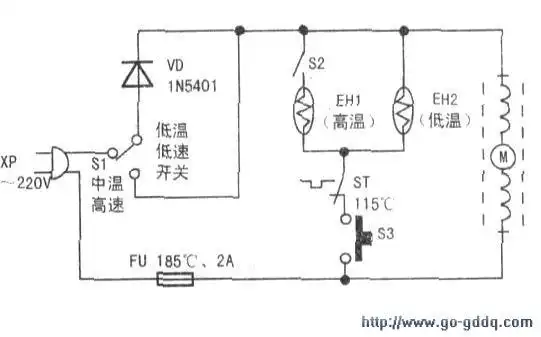 to-1a型电吹风机电路原理分析
