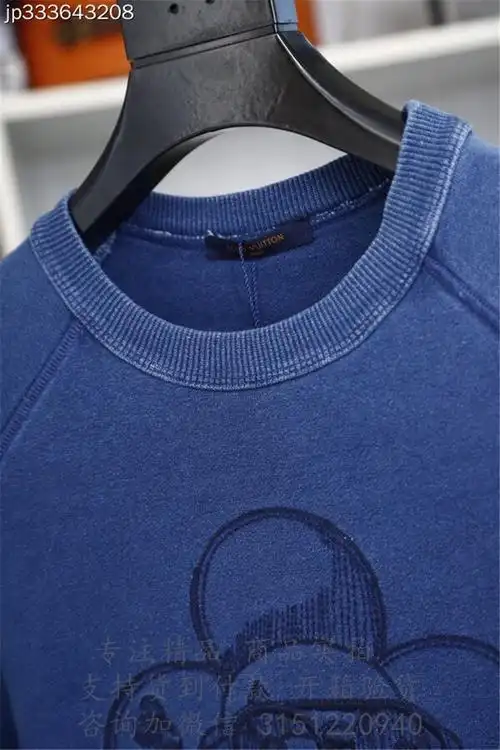 lv卫衣1a46vv墨蓝色纯棉viviennepopup刺绣logo运动衫