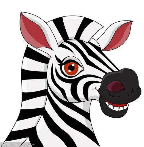 可爱的斑马头卡通