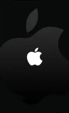 黑色背景的苹果品牌logo手机壁纸
