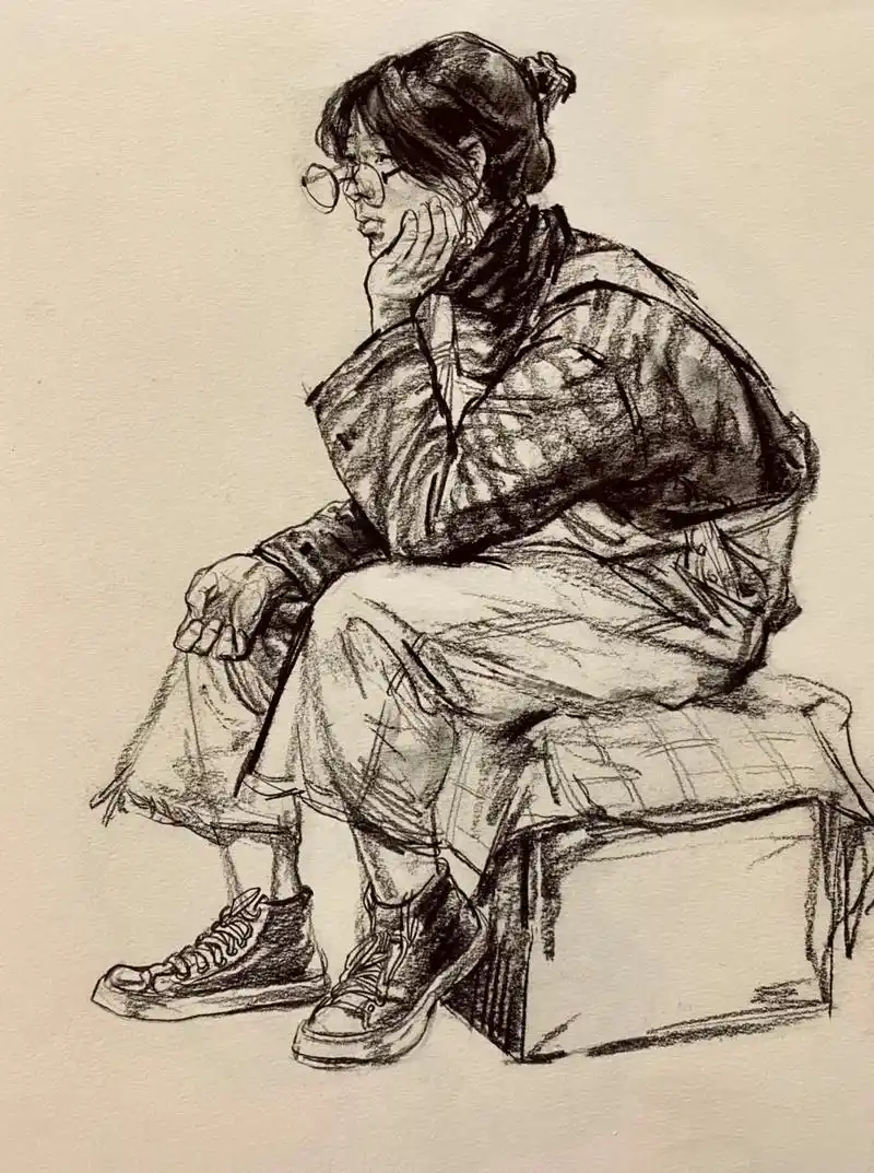 美术联考 #速写 #一起学画画96 #联考美术 #速写人 - 抖音