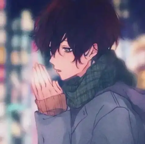 动漫男头微丧忧郁超帅霸气插画风男生头像