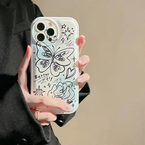 简约风白色手稿画手机壳