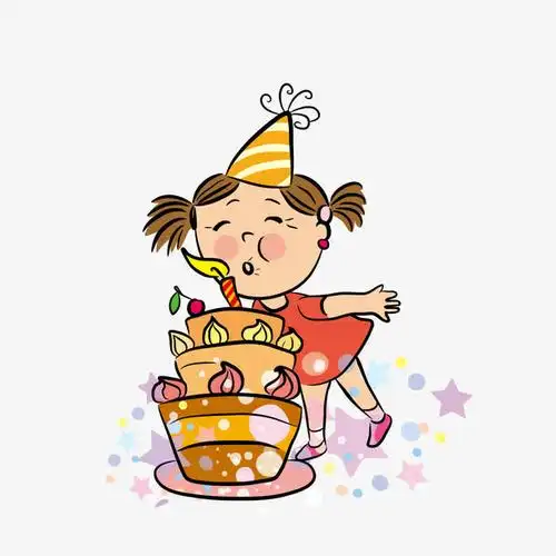 吹蜡烛的小女孩