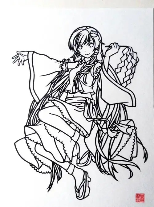 二次元剪纸刻纸