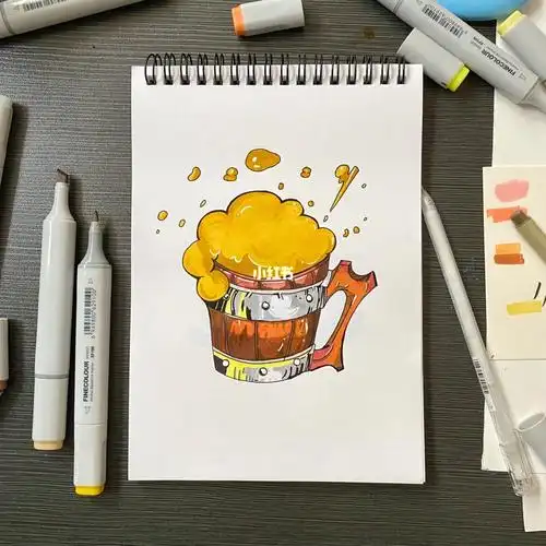 02新手马克笔手绘单体设计基础素材啤酒杯
