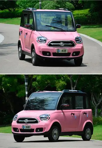 新款铁壳乐米电动四轮汽车成人油电两用全封闭四轮电动老人代步车接送