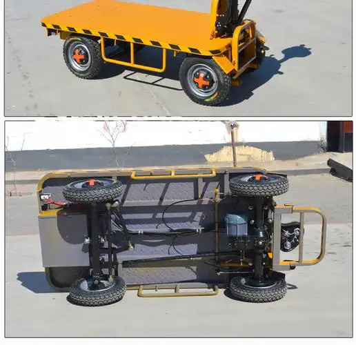 电动平板车拉货手推电动四轮平板车可倒骑仓储工地电瓶运输电梯搬家运