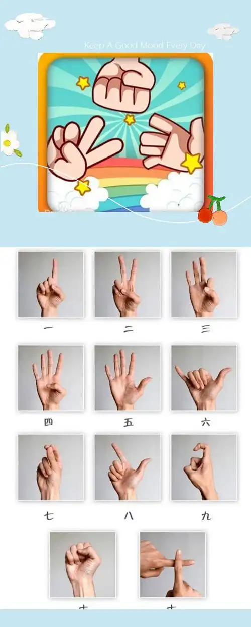 规则: a,家长教会孩子如何用守住比划1-10的数字; b,家长随机比划