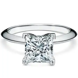 9新]蒂芙尼经典四爪公主方形0.33克拉钻戒女戒