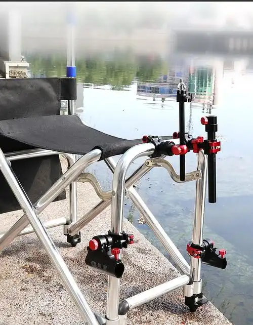 通用型钓椅配件三件套无极微调万向炮台架鱼护架拉饵盘架渔具灯架16档