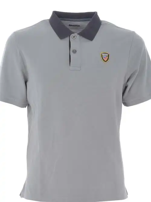 logo polo shirt in grigio